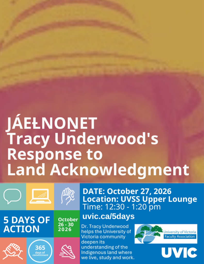 poster for Dr. Tracy Underwood's forum on Land Acknowledgements